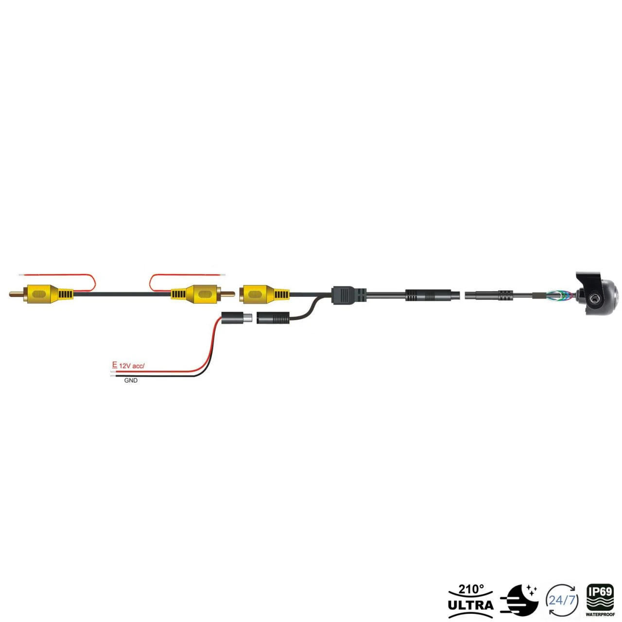 Ampire KCX602 - Mini Rückfahrkamera (CVBS), 195° – Bild 3